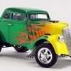 Rat Fink 1933 Willys Gasser - Green with Flames